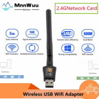 MnnWuu USB Wireless WiFi Adapter 600Mbps wi fi Dongle PC Network Card Dual Band wifi 5 Ghz Adapter Lan USB Ethernet Receiver