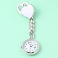 Nurse Watch Cute Clip Watch Analog Quartz Watch Nurse Lapel Watch Nurse Fob Watch Heart Shaped Hanging Nurse Pocket Watch