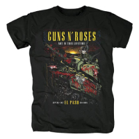 Men T Shirt Vintage 90s Gun N Roses T-Shirt Men Black Tshirt Heavy Metal Tops Gun Rose Print Dress Hip Hop Tees