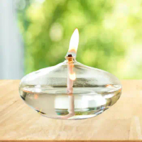 Refillable Glass Oil Lamp Oil Light Modern Creative Clear Candle Holder Oil