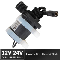 Water Heater Shower Floor Heating Booster Pump DC 12V 24V IP68 Brushless Solar Motor Water Pump Silent 4 Points Threaded US Plug