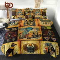 BeddingOutlet Ancient Egypt Culture Pattern Bedding Set Mysterious Symbol Eye Of Horus Conforter Pilow Shams With Cushion Cover