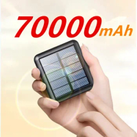70000mAhPortable Mini Solar Power Bank Power Bank For iPhone Xiaomi Powerbank External Spare Battery Portable Charger Powerbank