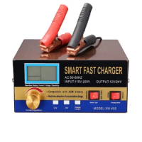 AGM Start-stop Car Battery Charger, 400W Intelligent Pulse Repair Battery Charger 12V 24VTruck Motorcycle Charger