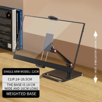 Portable Monitor Holder Adjustable Height 360° Rotating Bracket Tablet Vesa Free Standing Low Profile Desk Mount Clip up to 30cm