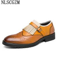 Monk Strap Men Dress Shoes Loafers Office 2024 Oxford Shoes for Men Wedding Dress Coiffeur Formal Slip on Shoes Men Italian