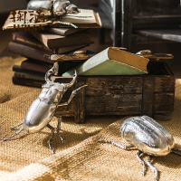 掬涵花園 金屬大甲蟲 花金龜掛件擺件墻面桌面裝飾性動物童話風