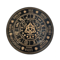 Wood Divination Pendulum Board Energy Carvens Plate Crystal Bases Healing Altar