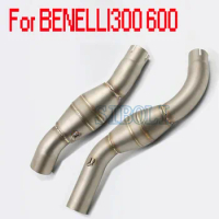 Motorcycle 51mm Central Exhaust Pipe Mid Connect Tube Expansion Chamber For Benelli 300 600 BJ600GS Benelli300 Benelli600 BN102