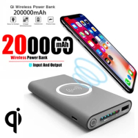 200000mAh Portable Power Bank Two-Way Wireless Fast Charging Powerbank Charger Type-C External Battery For iPhone xiaomi Samsung