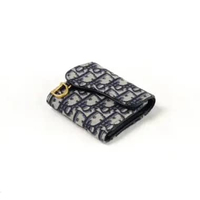 Dompet CHRISTIAN DIOR SADDLE JASMINE GUSSET OBLIQUE BEIGE MULTI CARD WALLET 100% ORIGINAL 11X8CM