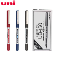 10 Pcs/Lot Japan UNI UB-150 gel pen boxed straight liquid student uni-ball eye micro pen signature ballpoint pen UB150