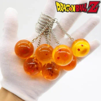 In Stock Anime Goku Dragon Ball Keychain 2.7cm Orange Color 3d Resin 1-7 Stars Key Ring Gifts
