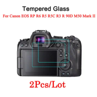 2pcs Camera Glass Display Film For Canon EOS RP R6 R5 R5C R3 R10 7 R 90D M50 Mark II 6D R6MarkII Tempered Glass Screen Protector
