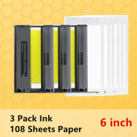 Compatible for Canon Selphy Color Ink and Paper Set CP1500 CP1300 CP1200 CP910 CP900 Photo Paper Printer KP 108IN KP-36IN 6 Inch