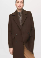 Mango Mantel campuran wol double breasted