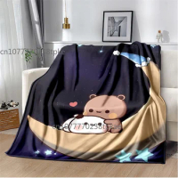 Cute Bubu and Dudu Series Blanket Flannel Cozy Soft Fleece Bedspread Classic Cartoon Blanket,Decke