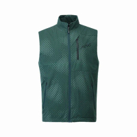 【PING】男款方格模印防風防潑水背心-綠(GOLF/高爾夫/PB23215-48)