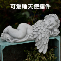 歐式復古白色丘比特天使裝飾品擺件花園庭院樹脂人物雕像陽臺擺設