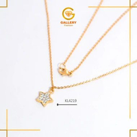 KALUNG EMAS DEWASA STAR BLINK EMAS ASLI KADAR 8K(375) KL4219 - GALERI 21 FASHION