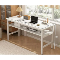 簡易書桌電腦桌（【升級加固雙層置物】暖白色雙層80*40*75CM）