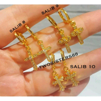 ANTING WARNA EMAS MOTIF SALIB IMITASI Earrings