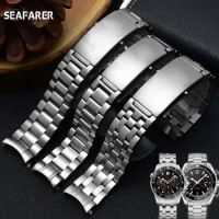 Top Quality 18mm 20mm 22mm Silver 316L Stainless Steel Watch Band For Omega Strap Seamaster Speedmaster Planet Ocean Watchband