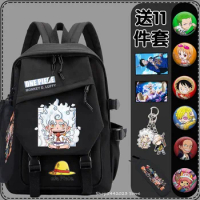 One Piece Gear 5 Sun God Luffy with Pain Pack Badge Set Backpack Anime Bag Teenagers Schoolbag Students Book Travel For Girl Boy