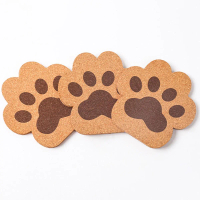 Cute Cartoon Cat Paw Coasters Wooden Cork Insulated For Tea CoffeeAnd Table Use Non Slip Heat Resist