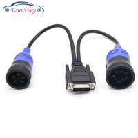 New PN 405048 6Pin and 9pin Y Deutsch Adapter for Nexiq USB Link 125032 Diesel Truck 6 Pin and 9 Pin To DB15 PIN Male Cable