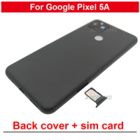 Original For Google Pixel 5A Rear Back Battery Cover With Side Keys + Sim Card Tray Replacement Parts