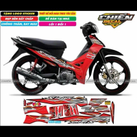 Tem rời xe Sirius RC 110cc-50cc mẫu tem chế đỏ đen (tem 3 lớp cao cấp ) nhãn dán