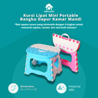 KURSI LIPAT MINI PORTABLE BANGKU LIPAT PLASTIK BANGKU JONGKOK ANAK