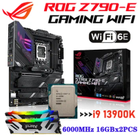 Intel Core i9 13900K CPU ASUS ROG STRIX Z790-E GAMING WIFI LGA 1700 DDR5 Motherboard Kingston 6000MHz 16GBx2PCS RGB Memory Kit