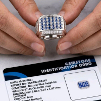 Cincin Model Stempel Permata Blue Blur Safir Srilangka