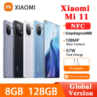 Global Version Xiaomi 11 5G Smartphone 8GB+128GB 6.81" Snapdragon 888 Octa Core 120Hz Display 67W Fast Charging Mobile phone NFC