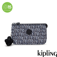 Kipling 藍白波紋三夾層配件包-CREATIVITY L