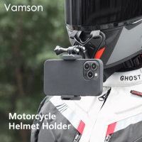 Vamson Gopro Head Mount Helmet Cameras For Motorcycles for GoPro Hero 11 10 9 8 DJI Insta360 One X3 X2 Helmet Phone Holder Mount