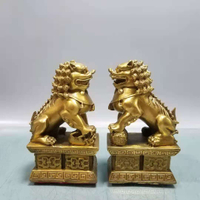 純銅石獅子家居裝飾品招財北京銅獅子店鋪門口裝飾品獅子擺件