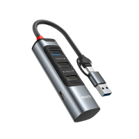 【Ouboo】多功能六合一拓展塢 鋁合金HUB HUB3.0分線器 USB+TYPE-C集線器(適用MacBook)