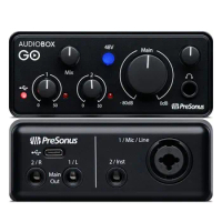 PreSonus AudioBox GO portable USB audio interface 2 in 2 out sound card for professional XLR condenser mics