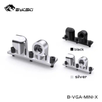 Bykski VGA Cooler Liquid Loop Building G1/4 Fittings,Double 90 Degree 360 Roatry Adapeter,GPU Water Block Connector,B-VGA-MINI-X