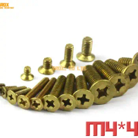 50 Pieces M4 x 40mm Brass Phillips Countersunk Head Machine Screw