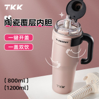 【台灣公司 可開發票】TKK巨無霸保溫杯大容量陶瓷杯子水杯車載新款冰霸杯吸管