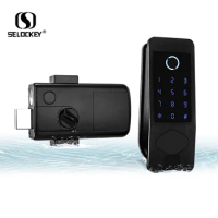 Wholesale price IP65 Waterproof keyless WIFI fingerprint smart door lock cheap digital electric lock for hotel Apartment