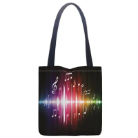 Custom music printing shoulder bag canvas tote bag shopping travel book handbag custom logo
