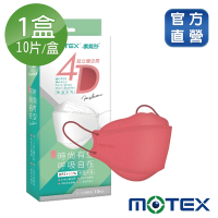【Motex摩戴舒】4D立體醫療用口罩 (未滅菌)-魚型口罩霧玫紅(10片/盒)