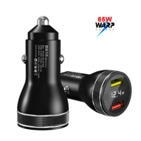 For OnePlus 9R 65W Warp Car Charger for OnePlus 9 Pro 8T 8 Pro 7T 7 6T 5T 30W Warp /20W Dash Fast Charger 2 Ports Qucik Charger