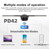 PD42 3D Hologram Projector Fan Detachable Fan Blades Remote Wifi Control Advertise Display Hologram Projector Transmit Video