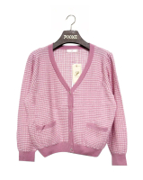 【POONE】日系風格針織長袖外套#粉-粉